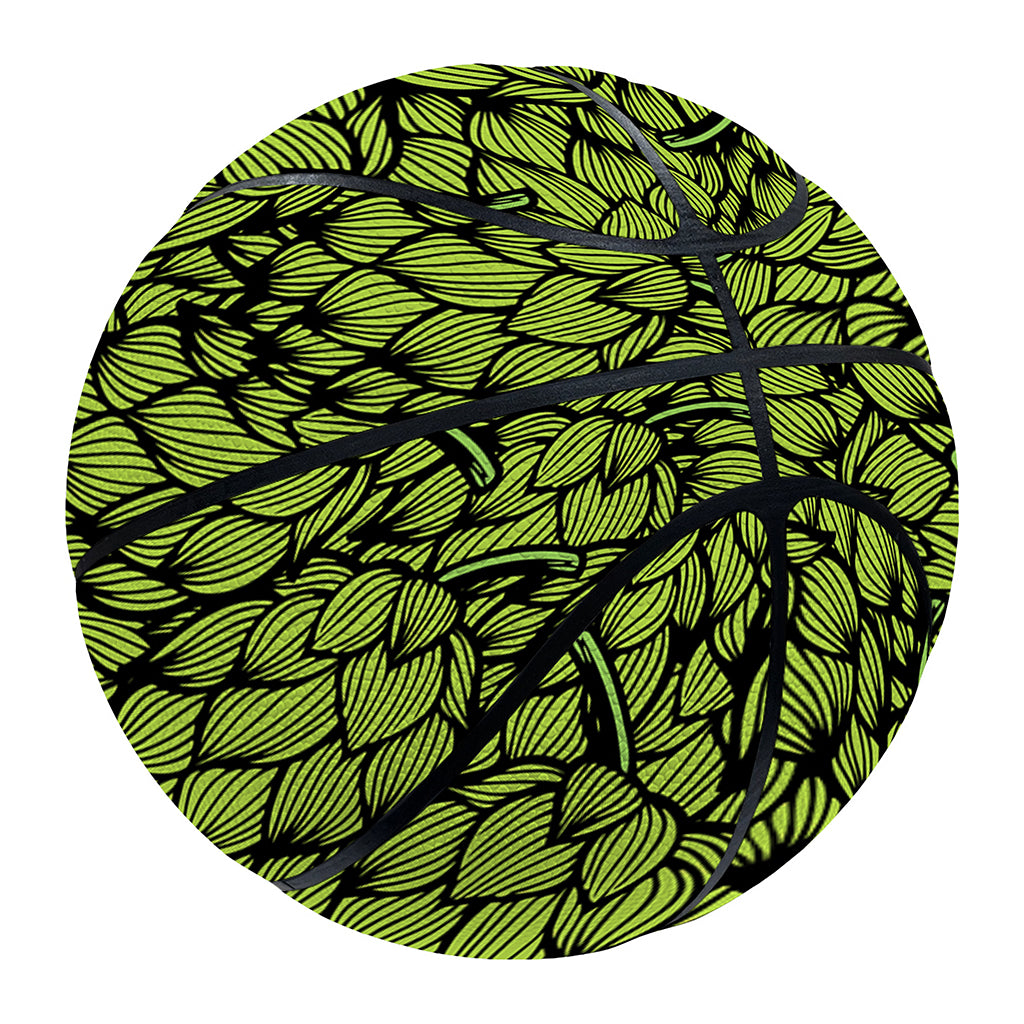 Green Hop Cone Pattern Print Basketball