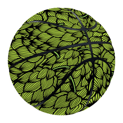 Green Hop Cone Pattern Print Basketball
