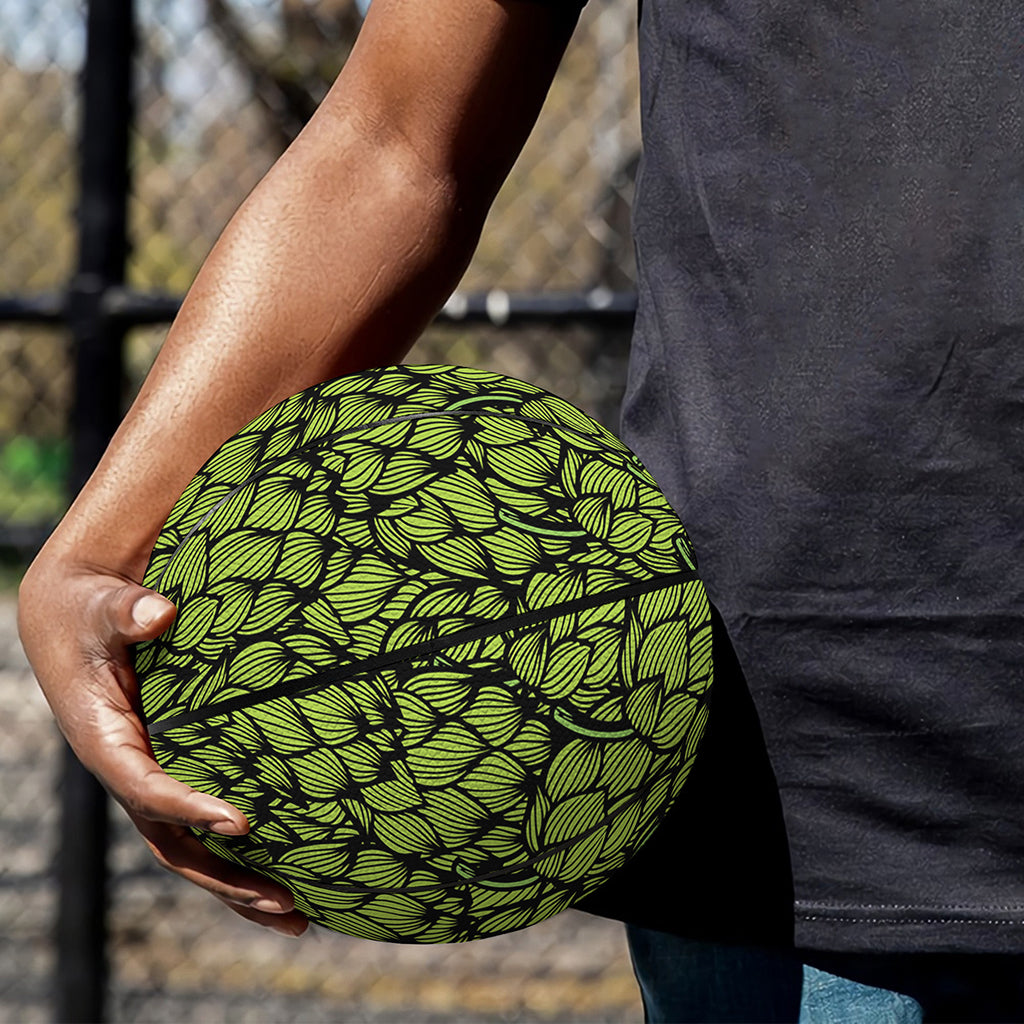 Green Hop Cone Pattern Print Basketball