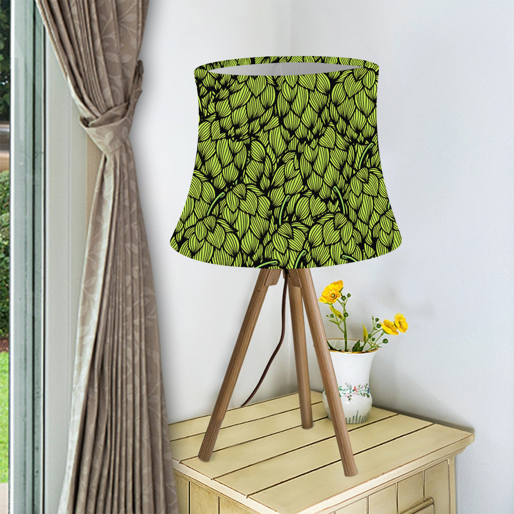 Green Hop Cone Pattern Print Bell Lamp Shade