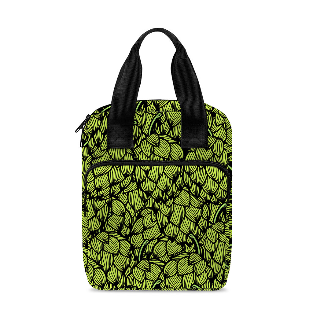 Green Hop Cone Pattern Print Bible Tote Bag