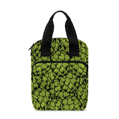 Green Hop Cone Pattern Print Bible Tote Bag
