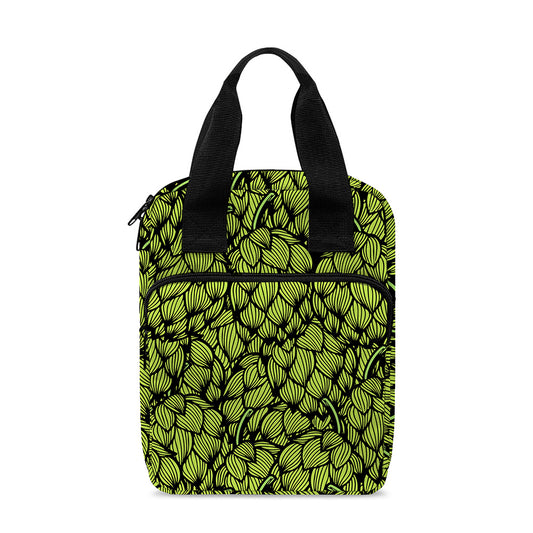 Green Hop Cone Pattern Print Bible Tote Bag