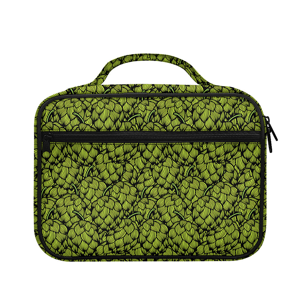 Green Hop Cone Pattern Print Briefcase Bible Bag