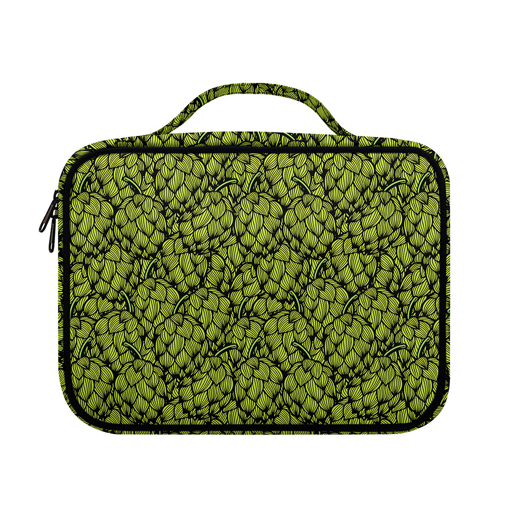 Green Hop Cone Pattern Print Briefcase Bible Bag