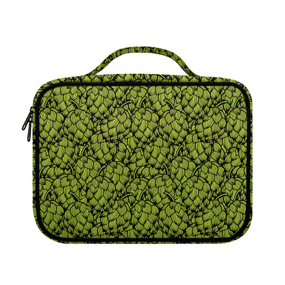 Green Hop Cone Pattern Print Briefcase Bible Bag