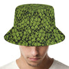 Green Hop Cone Pattern Print Bucket Hat