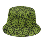 Green Hop Cone Pattern Print Bucket Hat