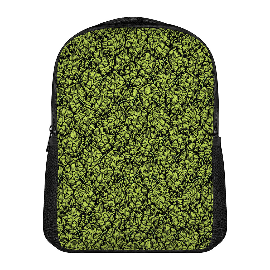 Green Hop Cone Pattern Print Casual Backpack