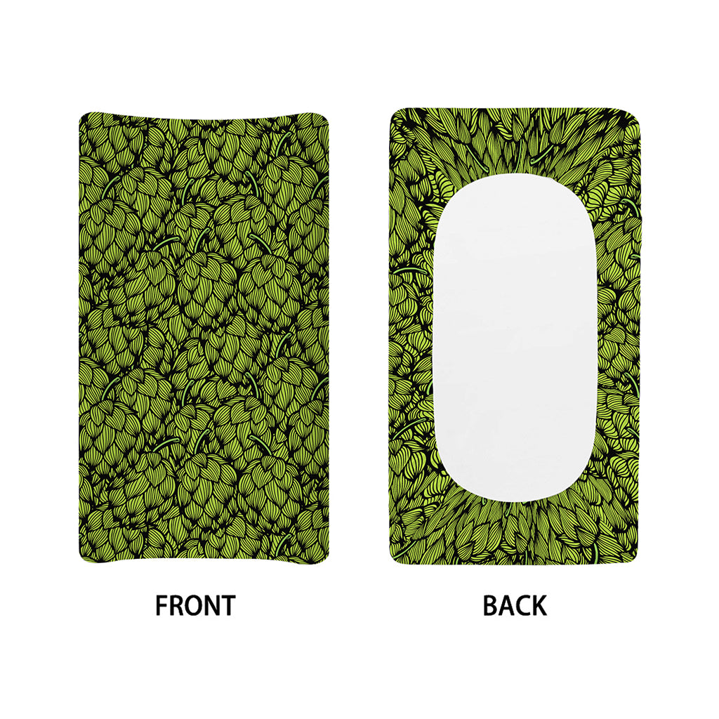 Green Hop Cone Pattern Print Changing Pad Cover