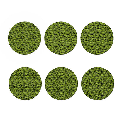 Green Hop Cone Pattern Print Coaster Set