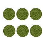 Green Hop Cone Pattern Print Coaster Set