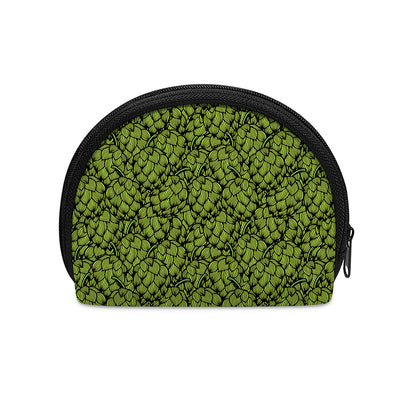 Green Hop Cone Pattern Print Coin Purse