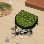 Green Hop Cone Pattern Print Coin Purse