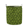 Green Hop Cone Pattern Print Collapsible Laundry Basket