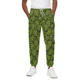 Green Hop Cone Pattern Print Cotton Sweatpants