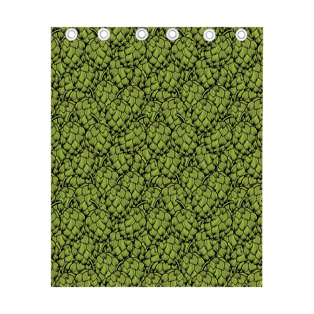 Green Hop Cone Pattern Print Curtain