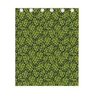 Green Hop Cone Pattern Print Curtain