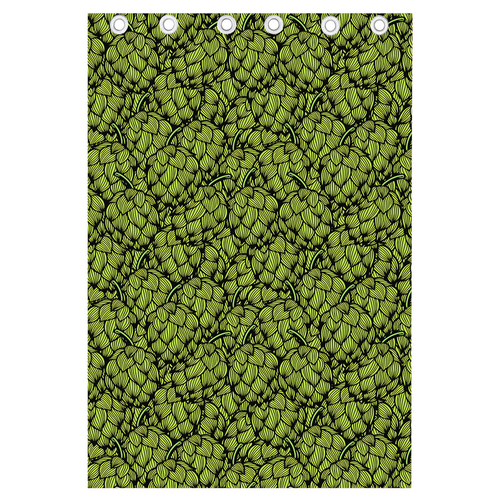 Green Hop Cone Pattern Print Curtain