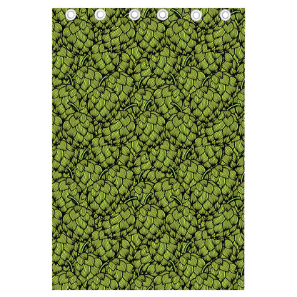 Green Hop Cone Pattern Print Curtain