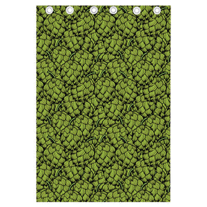 Green Hop Cone Pattern Print Curtain