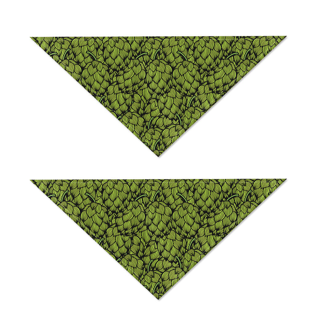 Green Hop Cone Pattern Print Dog Bandana