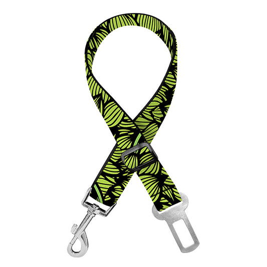 Green Hop Cone Pattern Print Dog Seat Belt
