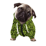Green Hop Cone Pattern Print Dog Zip Up Hoodie