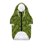Green Hop Cone Pattern Print Dog Zip Up Hoodie