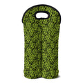 Green Hop Cone Pattern Print Double Neoprene Wine Tote