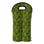 Green Hop Cone Pattern Print Double Neoprene Wine Tote