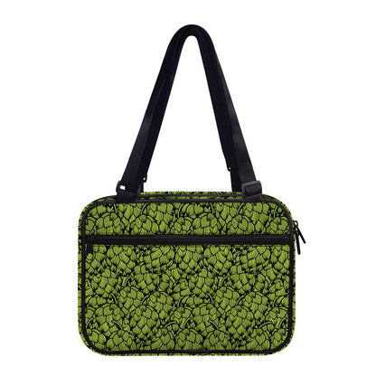 Green Hop Cone Pattern Print Double Strap Bible Bag