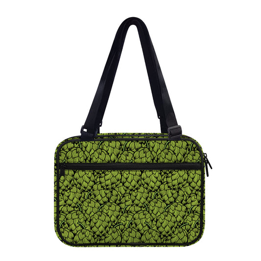 Green Hop Cone Pattern Print Double Strap Bible Bag