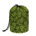 Green Hop Cone Pattern Print Drawstring Makeup Bag