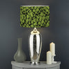 Green Hop Cone Pattern Print Drum Lamp Shade