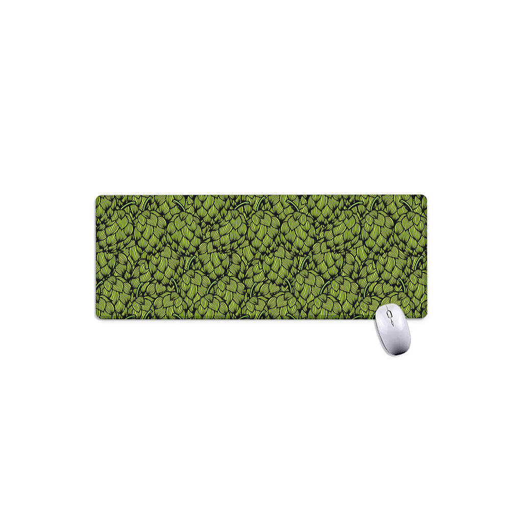 Green Hop Cone Pattern Print Extended Mouse Pad