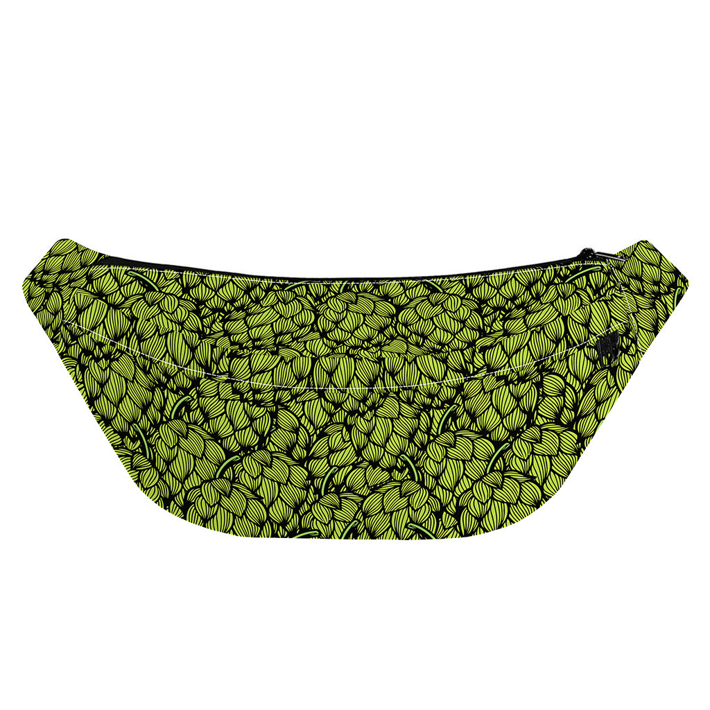 Green Hop Cone Pattern Print Fanny Pack