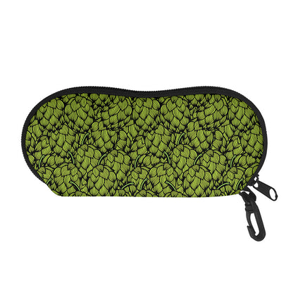 Green Hop Cone Pattern Print Glasses Case