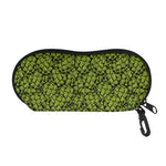 Green Hop Cone Pattern Print Glasses Case