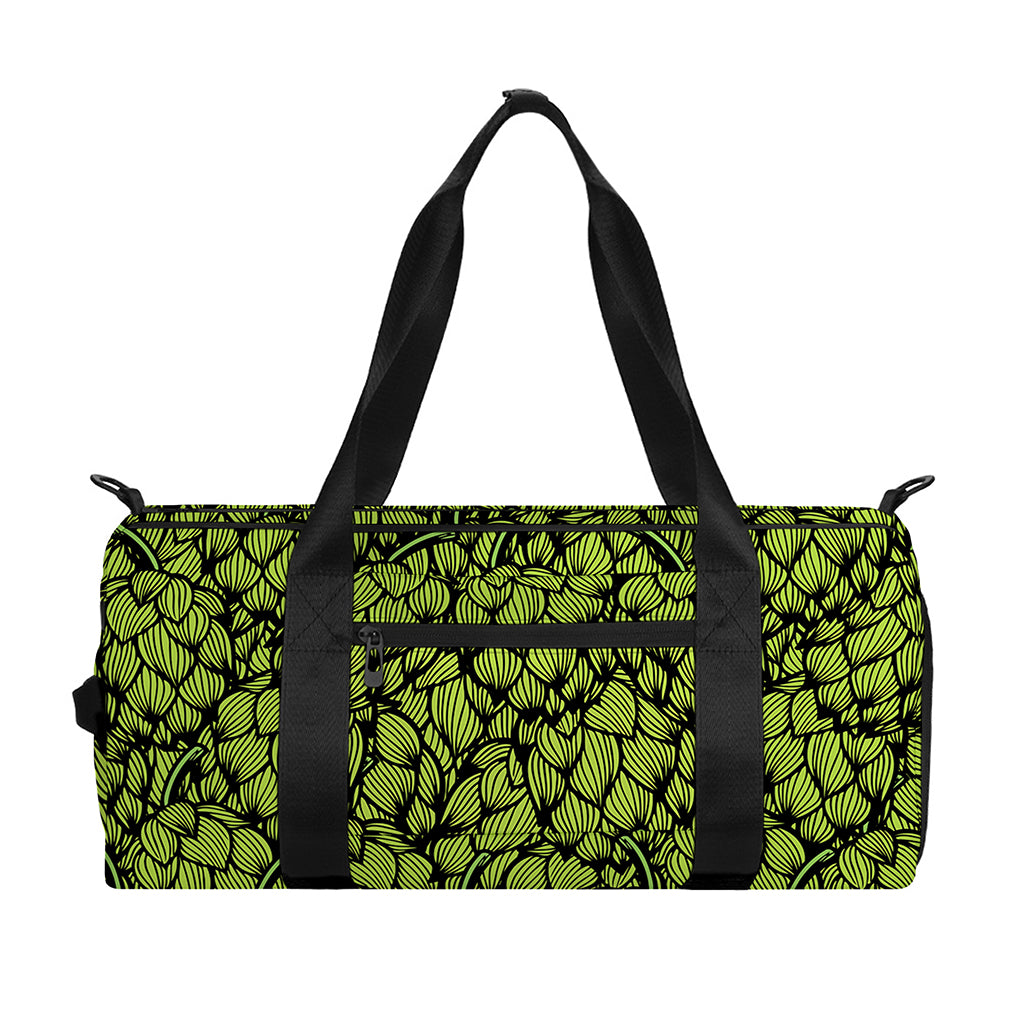 Green Hop Cone Pattern Print Gym Bag