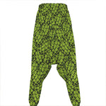 Green Hop Cone Pattern Print Hammer Pants