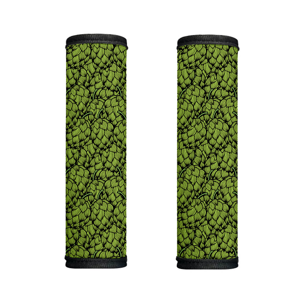 Green Hop Cone Pattern Print Handle Covers