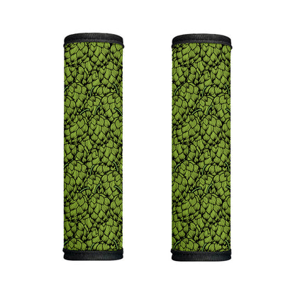Green Hop Cone Pattern Print Handle Covers