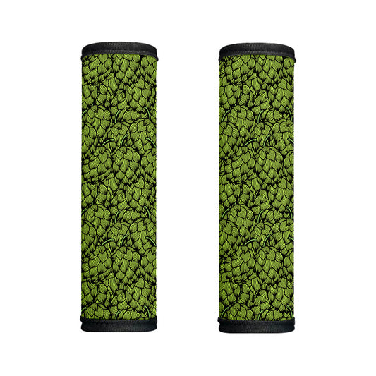 Green Hop Cone Pattern Print Handle Covers