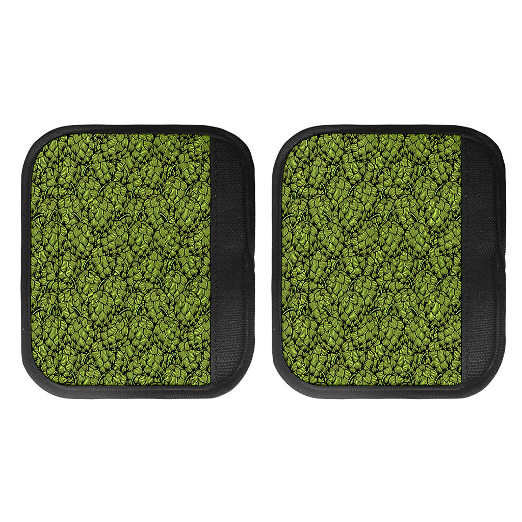 Green Hop Cone Pattern Print Handle Covers