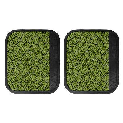 Green Hop Cone Pattern Print Handle Covers