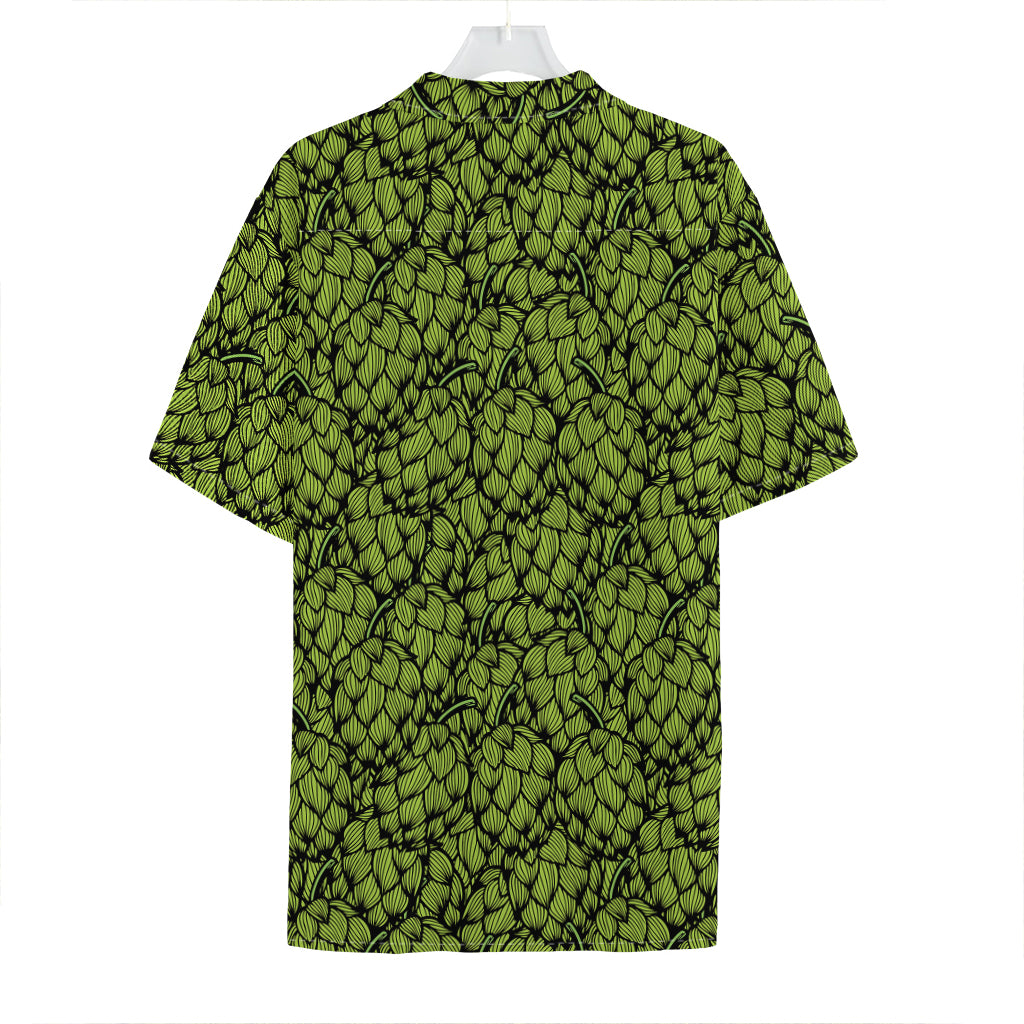 Green Hop Cone Pattern Print Hawaiian Shirt