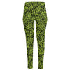 Green Hop Cone Pattern Print High-Waisted Pocket Leggings