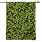 Green Hop Cone Pattern Print House Flag