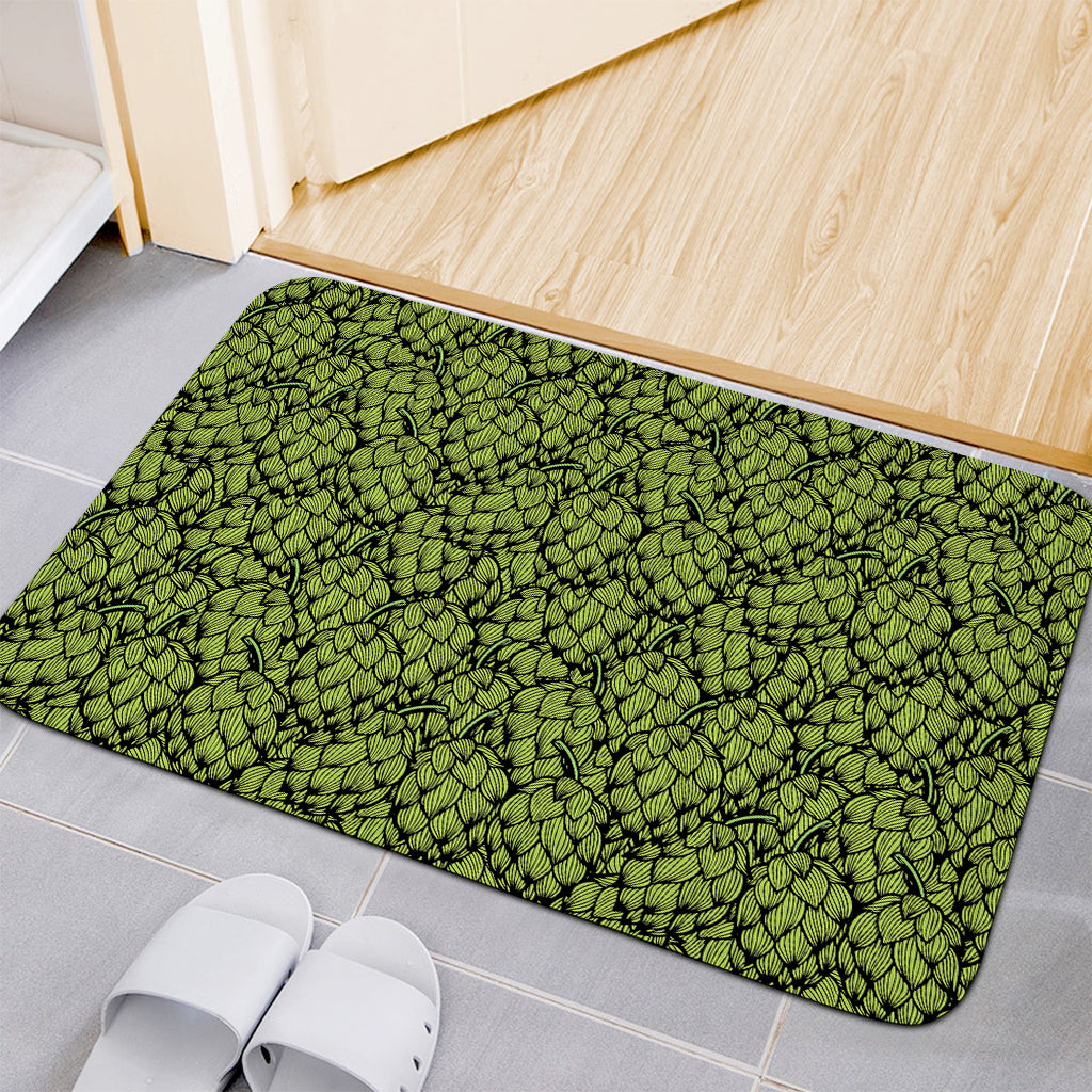 Green Hop Cone Pattern Print Indoor Door Mat